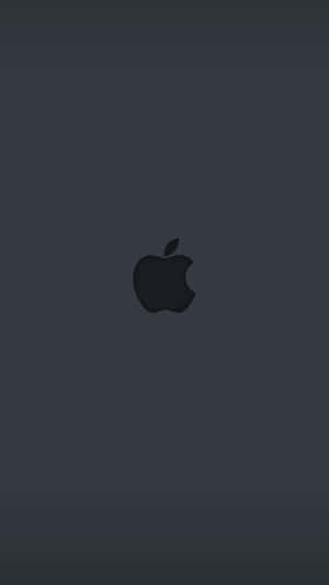 Black Apple Logo In Simple Gray Wallpaper