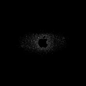 Black Apple Logo With Night Stars Wallpaper