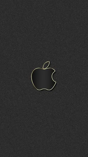 Black Apple Logo With Silver Lining Wallpaper
