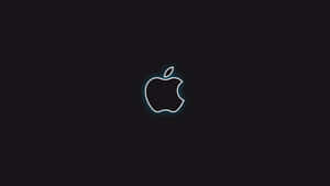 Black Apple Logo With White Outline Wallpaper