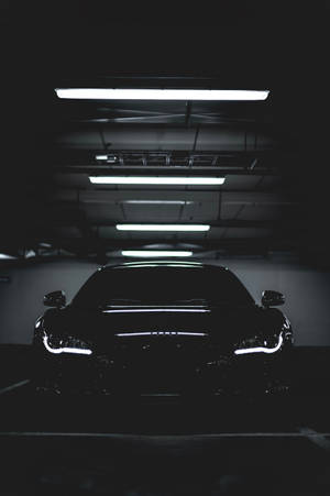 Black Audi In Garage Wallpaper