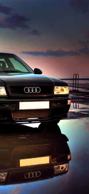 Black Audi Reflection Iphone Wallpaper