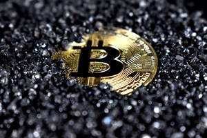 Black Bitcoin Token Wallpaper