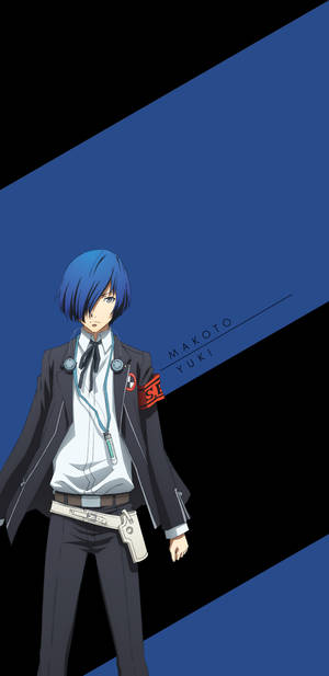 Black Blue Makoto Yuki Persona 3 Wallpaper