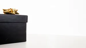 Black Box Gold Ribbon Photography Wallpaper