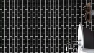 Black Brick And Bathtub Wallpaper