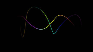 Black Color Background With Rainbow Lines Wallpaper