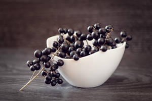 Black Currant Berries White Basket Wallpaper