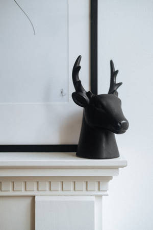Black Deer Sculpture Wallpaper