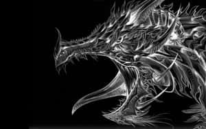 Black Dragon With A Long Tongue Wallpaper