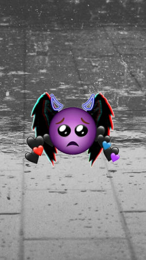 Black Emoji Sad Devil Wallpaper