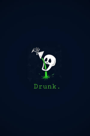 Black Emoji Skeleton Drunk Wallpaper