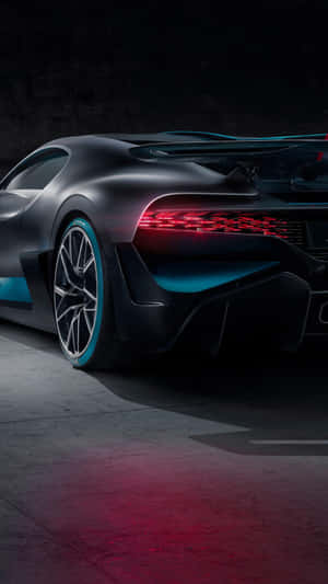 Black Expensive Bugatti Rear Lights Wallpaper