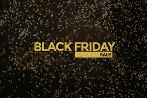Black Friday Golden Glitter Bokeh Wallpaper