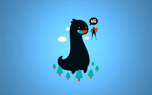 Black Funny Dinosaur Wallpaper