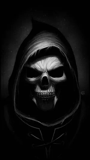 Black Gangster Skull Glaring Wallpaper