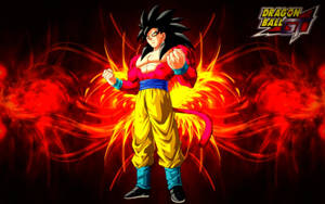Black Goku Displaying Intense Power Wallpaper