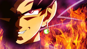 Black Goku In Burning Fire Wallpaper