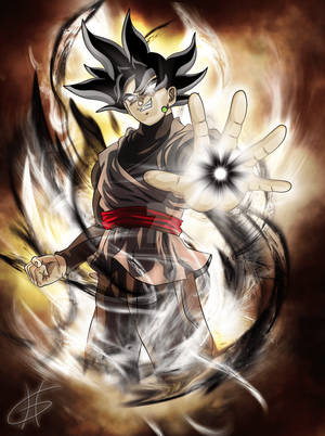 Black Goku With Black Orb Wallpaper