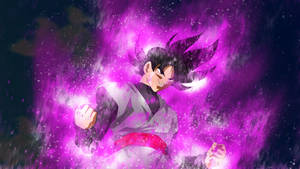 Black Goku With Neon Pink Aura Wallpaper