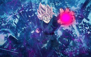 Black Goku With Pink Orb Wallpaper