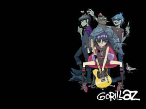 Black Gorillaz Background Wallpaper