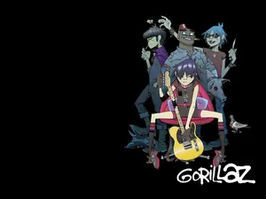 Black Gorillaz Background Wallpaper