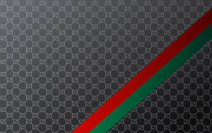 Black Gucci Pattern With Stripes Wallpaper