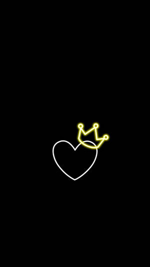 Black Heart With A Crown Wallpaper
