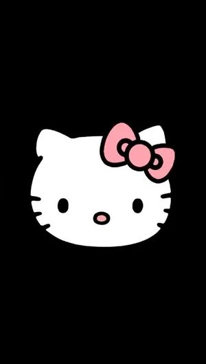Black Hello Kitty Cartoon Drawing Wallpaper