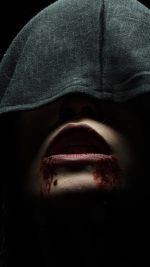 Black Hood Bloody Vampire Wallpaper