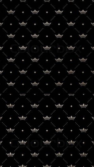 Black King Crown Pattern Wallpaper