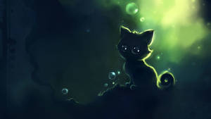 Black Kitten Hd Cartoon Wallpaper