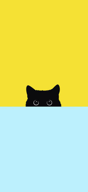 Black Kitty Minimalist Android Wallpaper