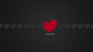 Black Love Heart In Line Wallpaper