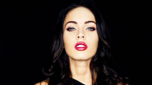 Black Megan Fox Red Lips Wallpaper