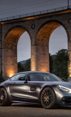 Black Mercedes Gts Under The Brdige Wallpaper