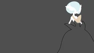 Black Minimalist Gardevoir Wallpaper