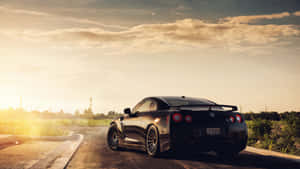 Black Nissan R35 Gtr Sports Car Wallpaper