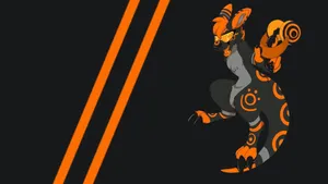 Black Orange Anthropomorphic Furry Wallpaper