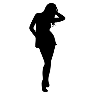 Black Outline Girl Pose Wallpaper