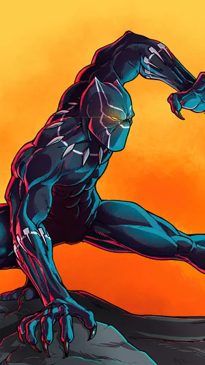Black Panther Hero On Alert Wallpaper