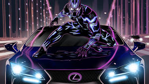 Black Panther In Lexus Car Wallpaper