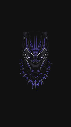 Black Panther Superhero Mask Vector Art Wallpaper