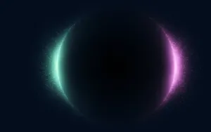 Black Planet In Colorful Cosmos Wallpaper