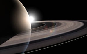 Black Planet Saturn And Star Wallpaper