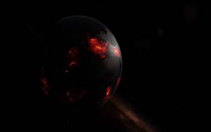 Black Planet With Magma Wallpaper