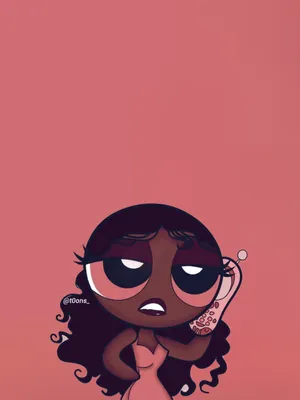 Black Powerpuff Girls Sleek Curly Ponytail Wallpaper