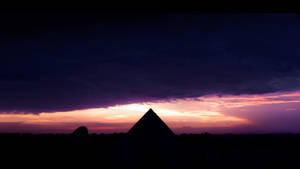 Black Pyramid With Colorful Sky Wallpaper