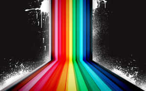 Black Rainbow White Splash Wallpaper